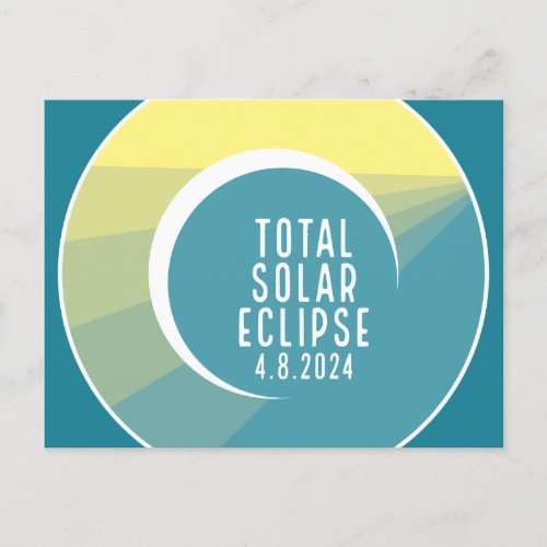 Total Solar Eclipse _ April 8 2024 _ ray design Postcard