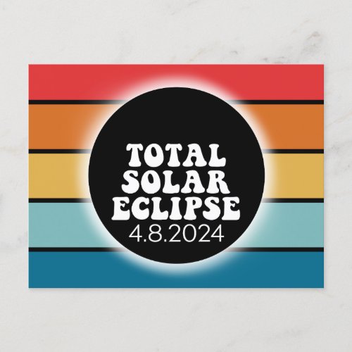 Total Solar Eclipse _ April 8 2024 _ Retro Design Postcard