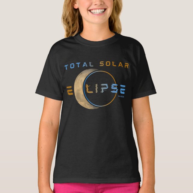 TOTAL SOLAR ECLIPSE APRIL 8, 2024 SOLAR SYSTEM T-Shirt (Front)