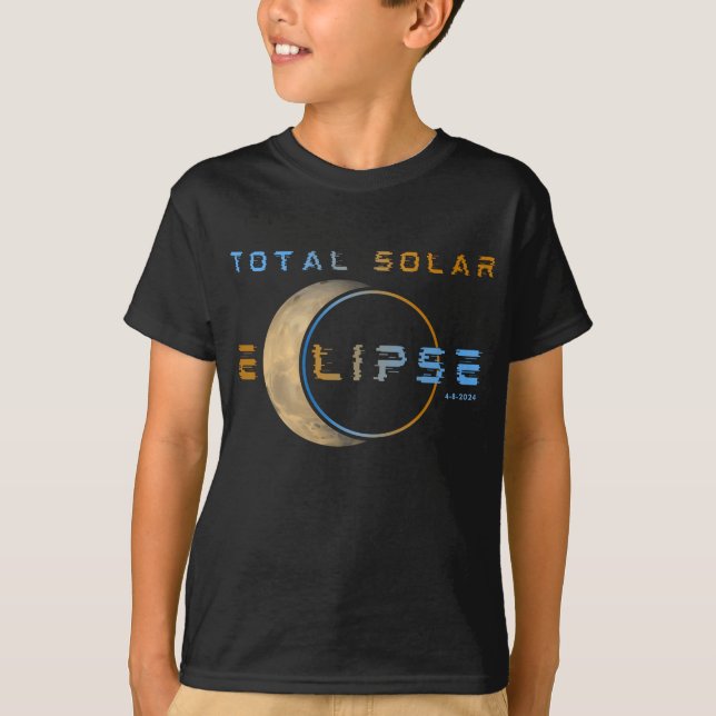 TOTAL SOLAR ECLIPSE APRIL 8, 2024 SOLAR SYSTEM T-Shirt (Front)