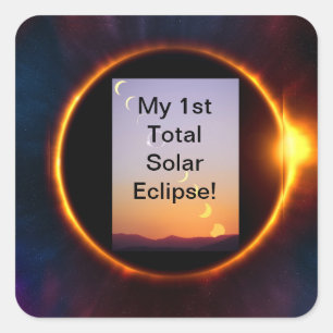 Total Solar Eclipse April 8 2024 Square Sticker