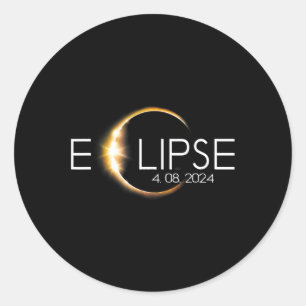 Total Solar Eclipse April 8 2024 Totality Classic Round Sticker