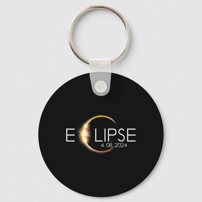 Total Solar Eclipse April 8 2024 Totality  Keychain (Front)