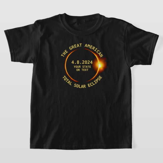 Total Solar Eclipse April 8, 2024 USA Your State T-Shirt Zazzle