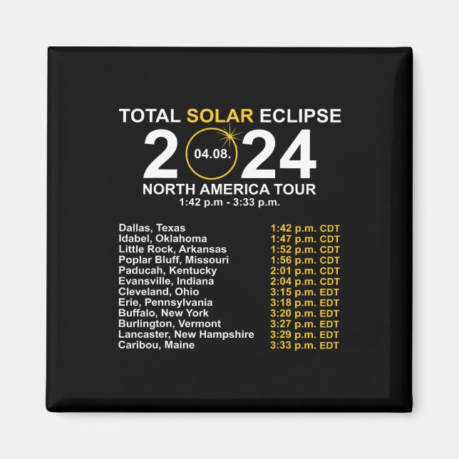 Total Solar Eclipse April 8 Path Of The Eclipse  Magnet (Front)