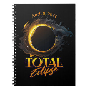Total Solar Eclipse April 8, Spiral Photo Notebook