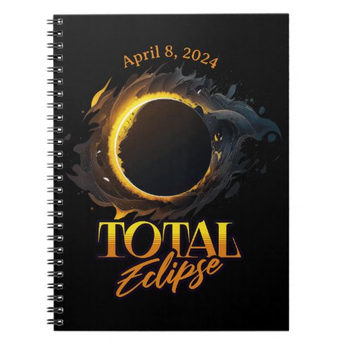 Total Solar Eclipse April 8 Spiral Photo Notebook