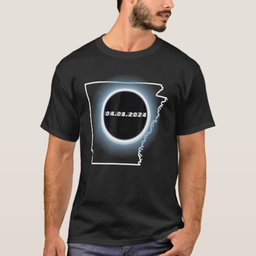 Total Solar Eclipse April 8th 2024 Arkansas Silhou T_Shirt