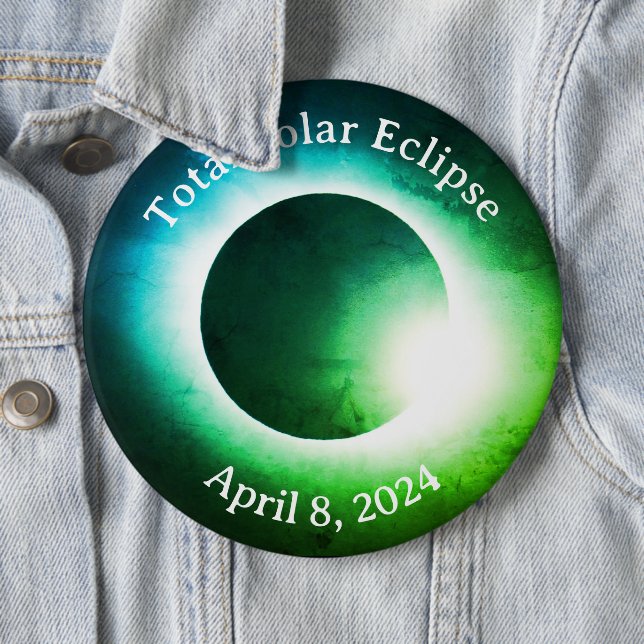 Total solar eclipse April 8th  2024 moon sun Button (In Situ)