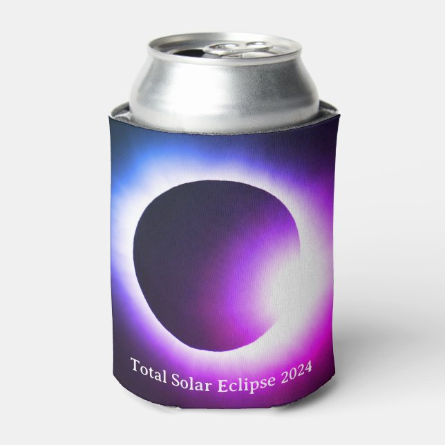 Total solar eclipse April 8th  2024 moon sun Can Cooler (Can Front)