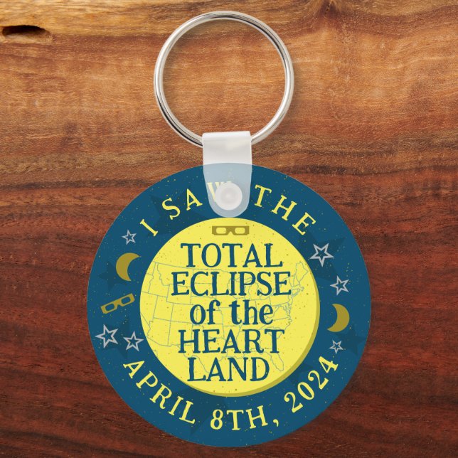 Total Solar Eclipse April 8th 2024 Viewer Souvenir Keychain (Front)