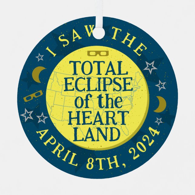 Total Solar Eclipse April 8th 2024 Viewer Souvenir Metal Ornament (Front)