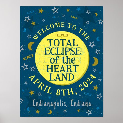 Total Solar Eclipse April 8th 2024 Viewing Party Poster
