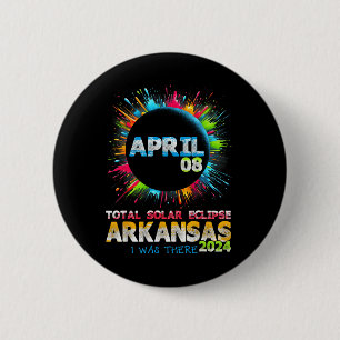 Total Solar Eclipse Arkansas 2024 Colorful Totalit Button