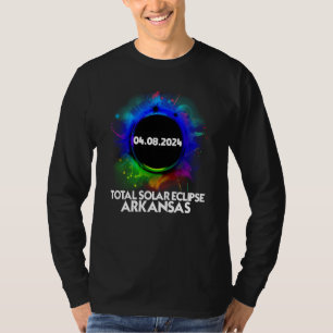 Total Solar Eclipse Arkansas 2024 Colorful Totalit T-Shirt