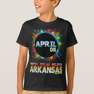 Total Solar Eclipse Arkansas 2024 Colorful Totalit T-Shirt