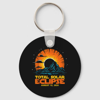 Total Solar Eclipse August 12 2026 Artwork Keychain