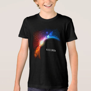 total solar eclipse August 12, 2026 black rainbow Tri-Blend Shirt