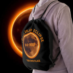 Total Solar Eclipse August 12 2026 Drawstring Bag