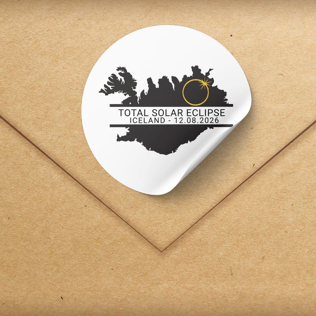 Total Solar Eclipse August 12 2026 – Iceland Classic Round Sticker (Creator Uploaded)