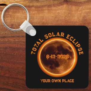 Total Solar Eclipse August 12 2026 Keychain