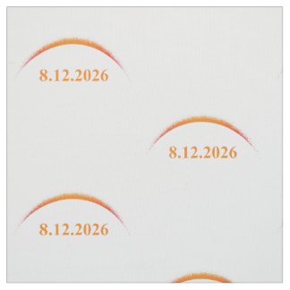 total solar eclipse August 12 2026 orange sun Fabric