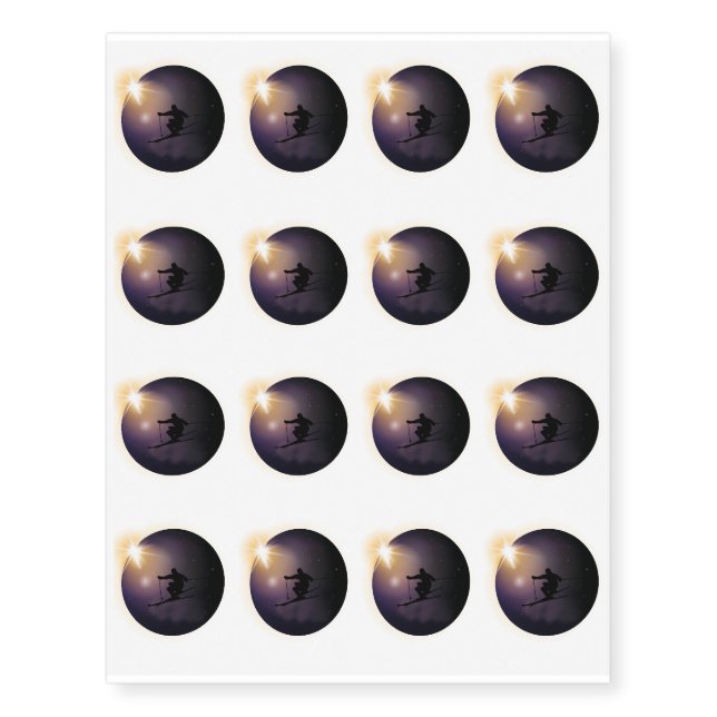 Total Solar Eclipse August 2017  Witch Halloween Temporary Tattoos (Front)