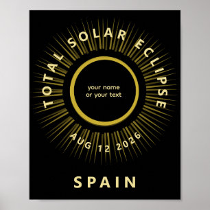 Total solar eclipse August 2026 add your text Poster