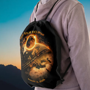 Total Solar Eclipse August 2026 Path of Totality Drawstring Bag