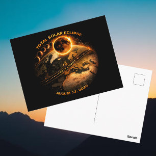 Total Solar Eclipse August 2026 Path of Totality Postcard