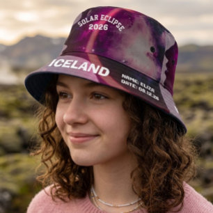 Total solar eclipse August 2026 text personalized Bucket Hat