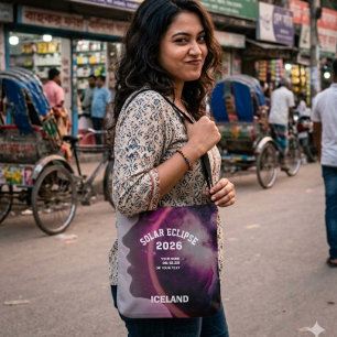 Total solar eclipse August 2026 text personalized Tote Bag