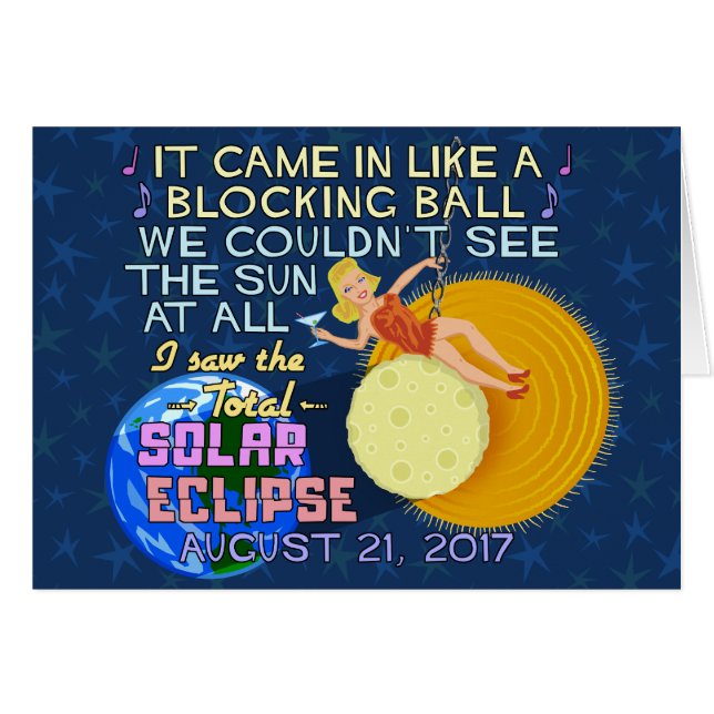 Total Solar Eclipse August 21 2017 American Funny Cards (Front Horizontal)