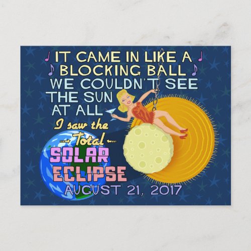 Total Solar Eclipse August 21 2017 American Funny Postcard