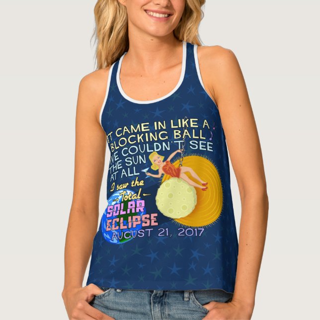 Total Solar Eclipse August 21 2017 American Funny Tank Top (Front)
