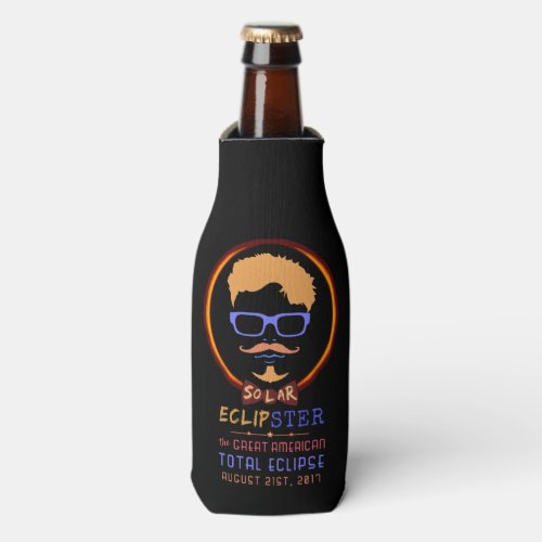 Total Solar Eclipse August 21 2017 Funny Hipster Bottle Cooler