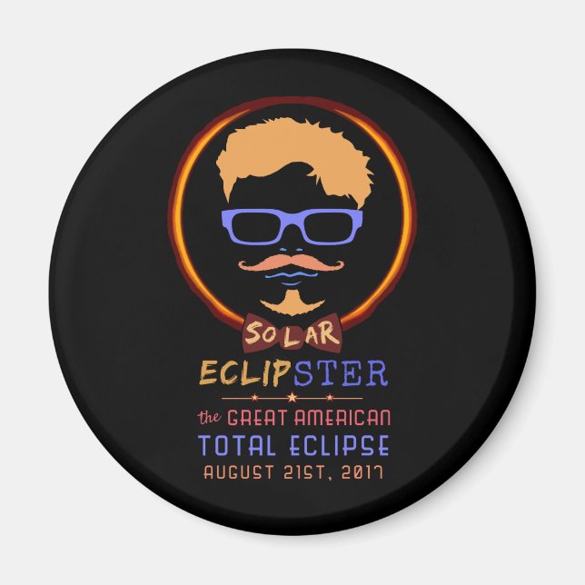 Total Solar Eclipse August 21 2017 Funny Hipster Magnet (Front)