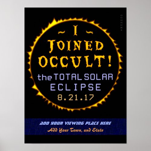 Total Solar Eclipse August 21 2017 Funny Occult Poster