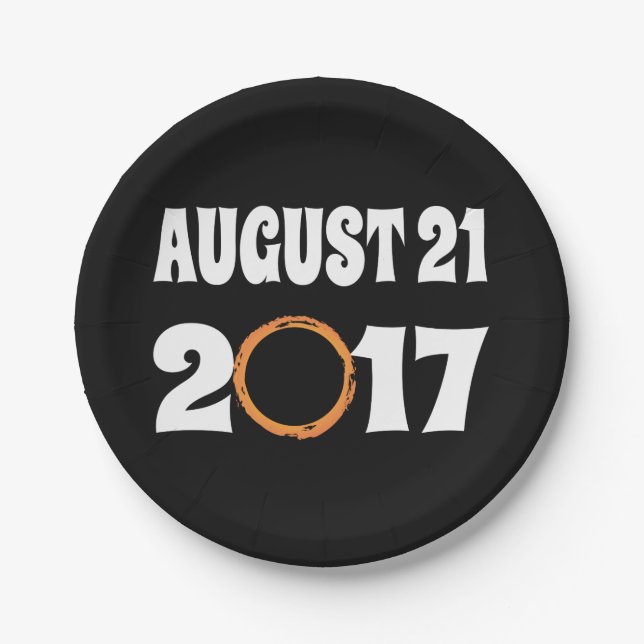 Total Solar Eclipse August 21 2017 Paper Plates (Front)