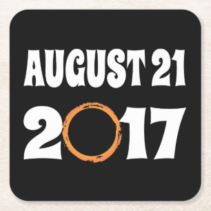 Total Solar Eclipse August 21 2017 Square Paper Coaster
