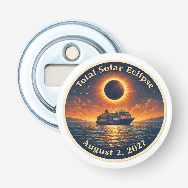 Total Solar Eclipse August 2 2027 cruise ship  Bottle Opener (Front)