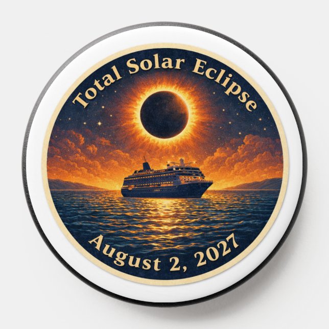 Total Solar Eclipse August 2 2027 cruise ship  PopSocket (Popsocket)