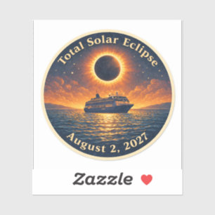 Total Solar Eclipse August 2 2027 cruise ship Sticker