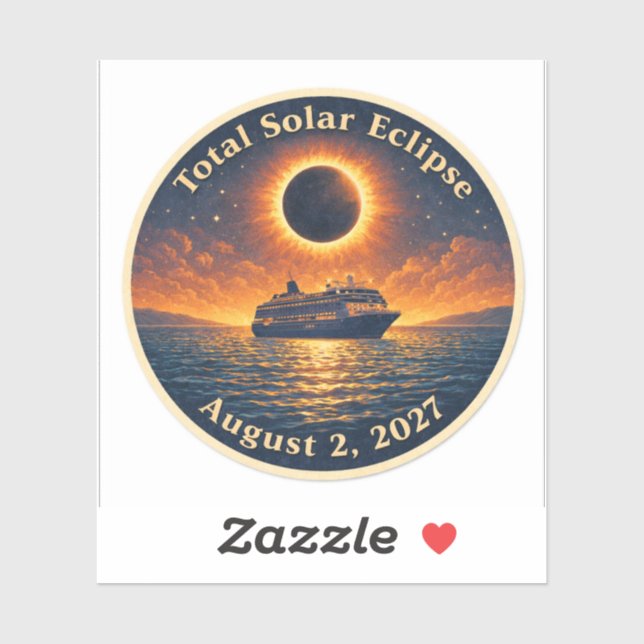 Total Solar Eclipse August 2 2027 cruise ship  Sticker (Sheet)