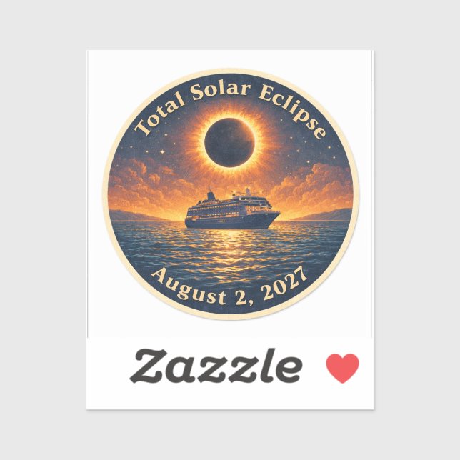 Total Solar Eclipse August 2 2027 cruise ship  Sticker (Sheet)