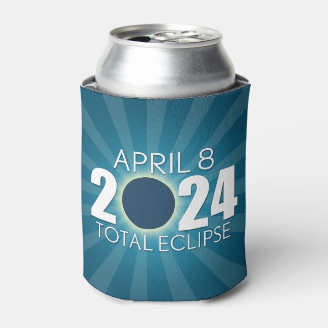 Total Solar Eclipse - Blue Design Can Cooler (Can Front)