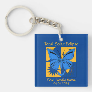Total Solar Eclipse Butterfly Custom Keychain