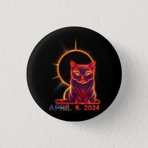 Total Solar Eclipse Cat April 8 2024 Astronomy Moo Button