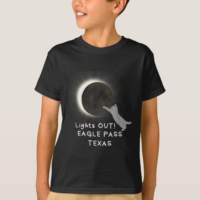 Total Solar Eclipse Cat Eagle Illustration T-Shirt (Front)