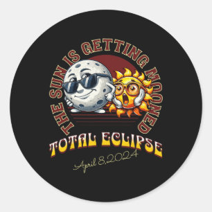 Total Solar Eclipse Chase 2024 Sun Is Getting Moon Classic Round Sticker